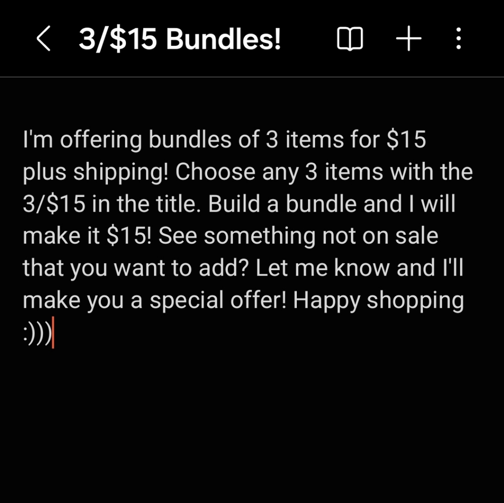 3/$15 Bundles!